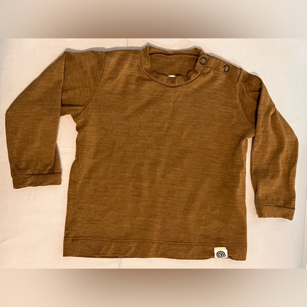 Nui Organics merinosilk crew long sleeve top